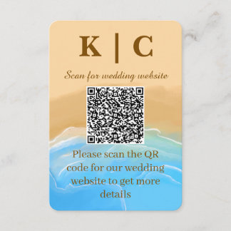 Tarjeta De Recepción Elegant Beach theme Wedding Enclosure Card