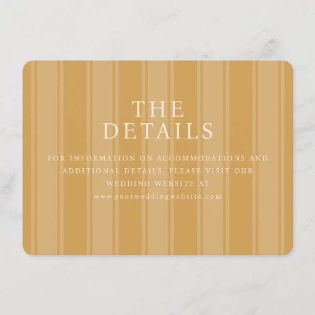 Tarjeta De Recepción Elegant Beige Stripes (Anverso)