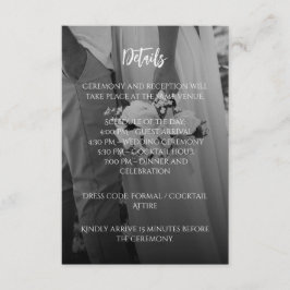 Tarjeta De Recepción Elegant Black and White Wedding Enclosure Card