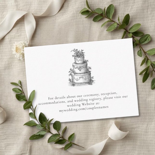 Tarjeta De Recepción Elegant Black White Toile French Manor Wedding  (Elegant Black White Toile French Manor Wedding Enclosure Card)