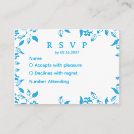 Tarjeta De Recepción elegant  blue wild flowers rsvp card