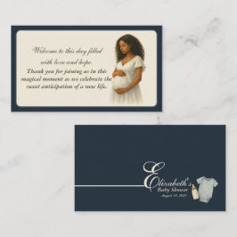 Tarjeta De Recepción Elegant Boho Baby Shower Black Mom to be 
