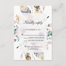 Elegant Boho Bouquet Wedding Rsvp