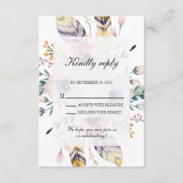 Tarjeta De Recepción Elegant Boho Bouquet Wedding Rsvp