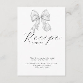 Tarjeta De Recepción Elegant Bow Bridal Shower Recipe 