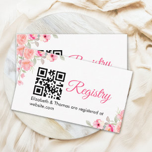 Tarjeta De Recepción Elegant Bridal Shower   Watercolor Pink Floral Des