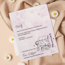 Elegant Café Illustration Wedding Details