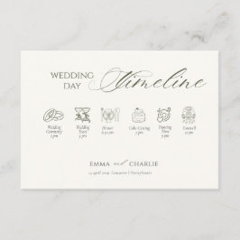 Tarjeta De Recepción Elegant Calligraphy Wedding Day Timeline