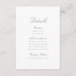 Tarjeta De Recepción Elegant Calligraphy Wedding Details Card