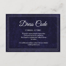 Elegant Classic Navy Blue Wedding Dress Code