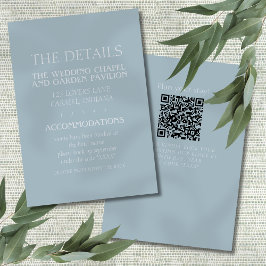 Tarjeta De Recepción Elegant Coastal Blue Modern Wedding