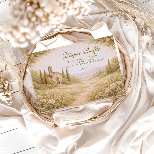 Tarjeta De Recepción Elegant Countryside Garden  Diapper Raffle  (Subido por el creador)