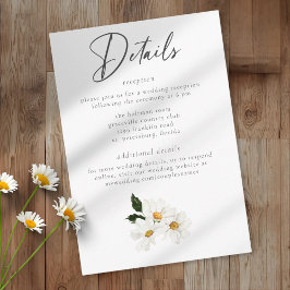 Tarjeta De Recepción Elegant Daisy Watercolor Minimalist Wedding