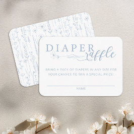 Tarjeta De Recepción Elegant Dusty Blue Baby Shower Diaper Raffle