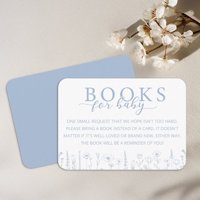 Tarjeta De Recepción Elegant Dusty Blue Books for Baby Card (Books for Baby - Dusty Blue Baby Shower
)