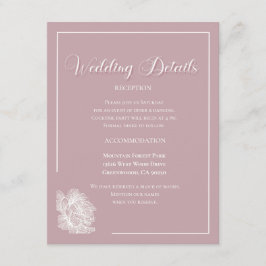 Tarjeta De Recepción Elegant Dusty Pink White Floral Wedding