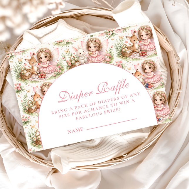 Tarjeta De Recepción Elegant Fairy Baby Shower Diapper Raffle (Subido por el creador)