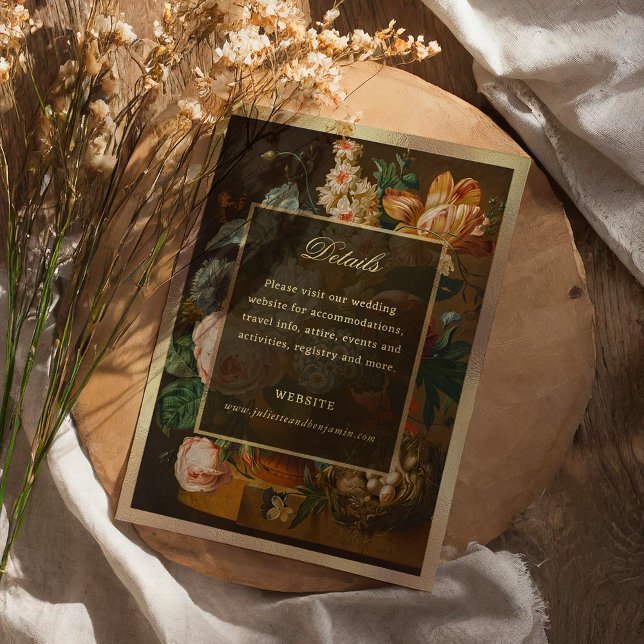 Tarjeta De Recepción Elegant Fine Art Floral Still Life Wedding (Subido por el creador)