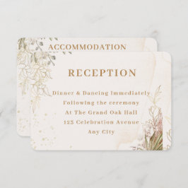 Tarjeta De Recepción Elegant Floral Enclosure Card 