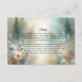 Tarjeta De Recepción Elegant Florals in a Woodland Realm Wedding