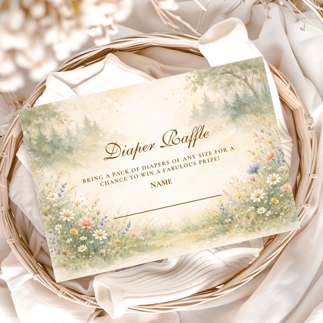 Tarjeta De Recepción Elegant Garden Meadow Diapper Raffle (Subido por el creador)