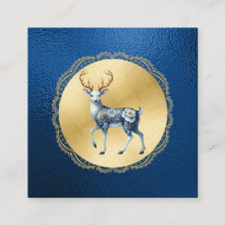Tarjeta De Recepción Elegant Gold and Blue Christmas Enclosure Note