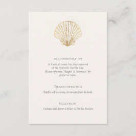 Tarjeta De Recepción Elegant Gold Seashell information Details