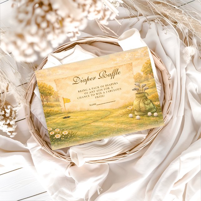 Tarjeta De Recepción Elegant Golf Club Diapper Raffle (Subido por el creador)