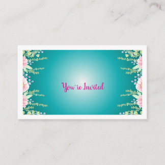 Tarjeta De Recepción Elegant Green Floral  Enclosure Card
