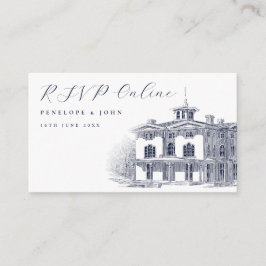 Tarjeta De Recepción Elegant Italian Villa Illustration Wedding Website