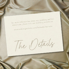 Tarjeta De Recepción Elegant Ivory Cream Minimalist Wedding