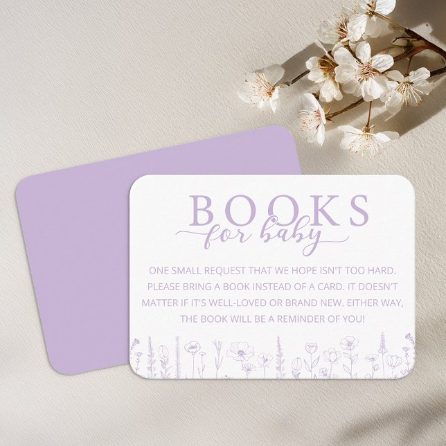 Tarjeta De Recepción Elegant Lavender Books for Baby Card (Lavender Books for Baby)