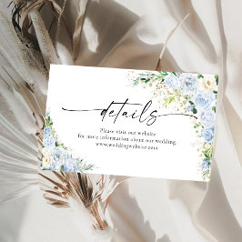 Tarjeta De Recepción Elegant Light Blue Details Enclosure Card 