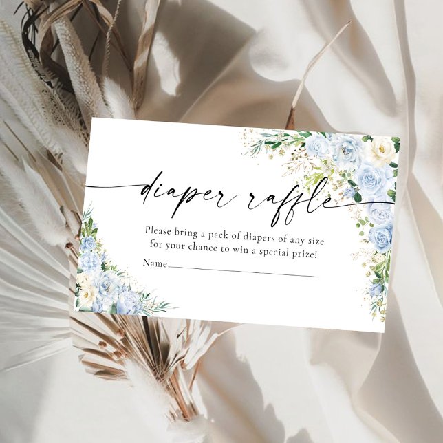 Tarjeta De Recepción Elegant Light Blue Diaper Raffle  Enclosur (Subido por el creador)