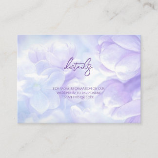 Tarjeta De Recepción Elegant Light Purple Lilac Flowers Wedding