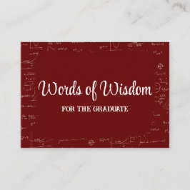 Tarjeta De Recepción Elegant Maroon Graduate Words of Wisdom Advice