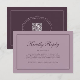 Tarjeta De Recepción Elegant Mauve Plum RSVP Online Enclosure Card