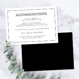 Tarjeta De Recepción Elegant Minimalist Border Wedding Accommodations