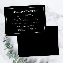 Tarjeta De Recepción Elegant Minimalist Border Wedding Accommodations