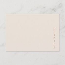 Tarjeta De Recepción Elegant Minimalist Desert Sand Copper Wedding