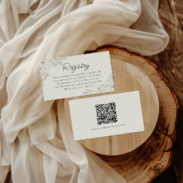 Tarjeta De Recepción Elegant Minimalist Floral Wedding Registry Insert