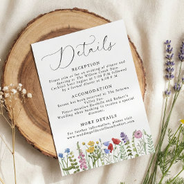 Tarjeta De Recepción Elegant Minimalist Whimsical Wildflower Wedding