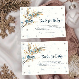 Tarjeta De Recepción Elegant Navy Gold Baby Its Cold Outside Baby Books