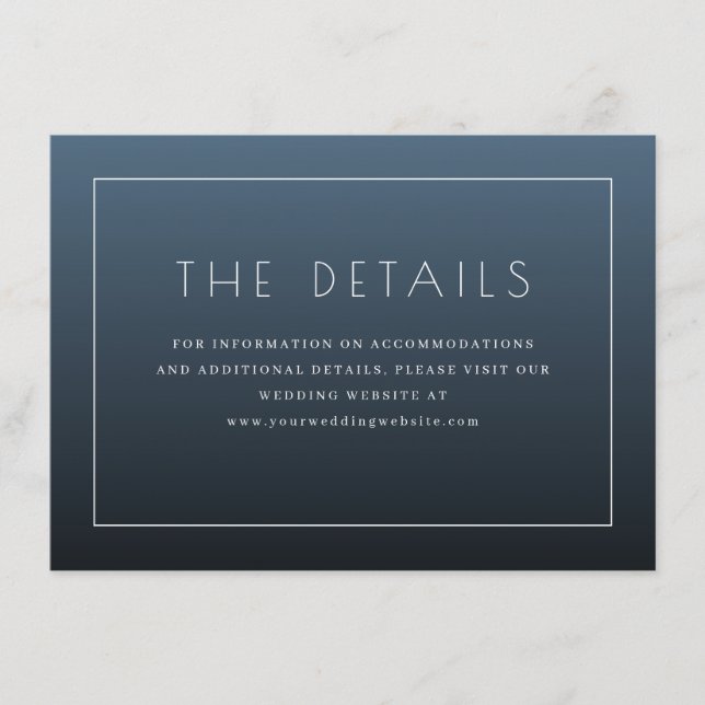 Tarjeta De Recepción Elegant Navy Typographic (Anverso)