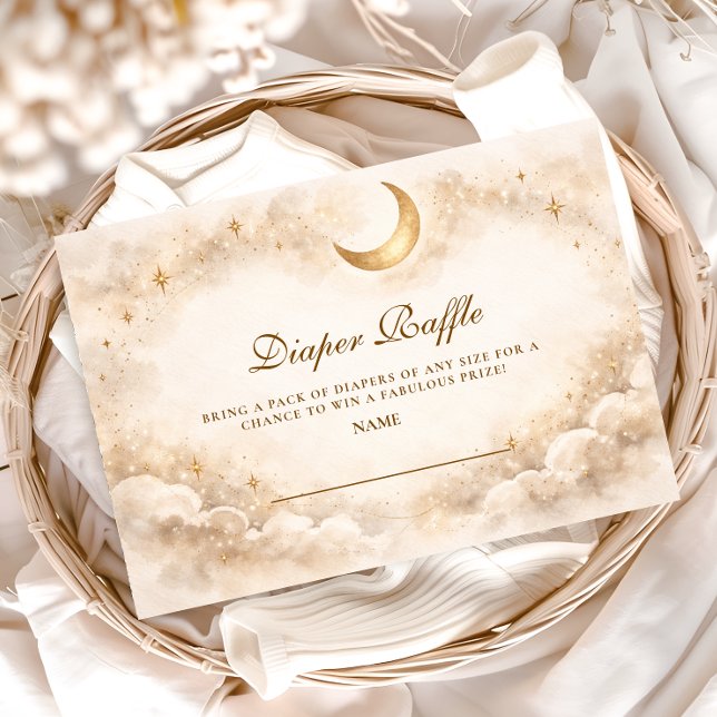 Tarjeta De Recepción Elegant Neutral Starry Diapper Raffle (Subido por el creador)