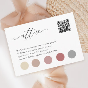 Tarjeta De Recepción Elegant QT Wedding Color Palette Attire Cards
