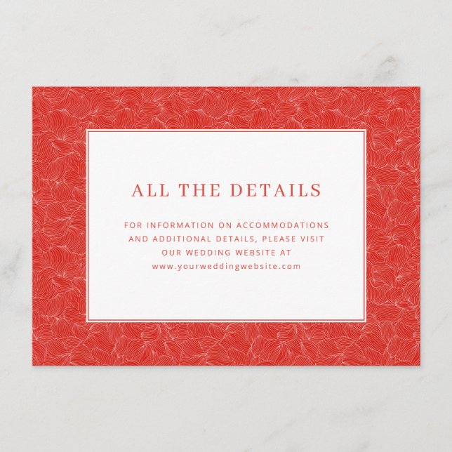 Tarjeta De Recepción Elegant Red Swirls (Anverso)