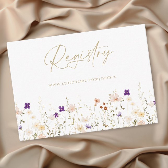 Tarjeta De Recepción Elegant Romantic Wildflower Bridal Shower (Elegant Romantic Wildflower Bridal Shower Enclosure Card)