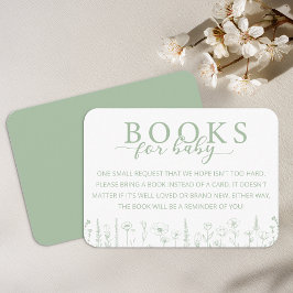 Tarjeta De Recepción Elegant Sage Green Books for Baby Card