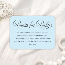 Tarjeta De Recepción Elegant Script Lt. Blue Baby Shower Books For Baby